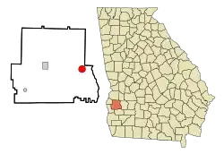 Location in Randolph County and the state of Georgia