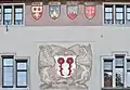 ... and Göldli, Breny, Rothenfluh and Kunz, as well the House of Rapperswil and the gryfinn symbolizing the early family line Landenberg