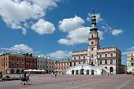Zamość City Hall, designed by Bernardo Morando, is a unique example of Renaissance architecture in Europe, consistently built in accordance with the Italian theories of an "ideal town."