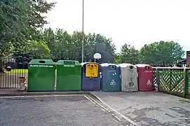 Recycle station in Oxford, England