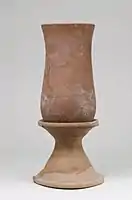 Egyptian "red ware" situla-shaped jar, c 1390–1353 BC, New Kingdom, Dynasty 18, reign of Amenhotep III