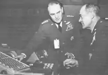 CINCSAC General Joseph J. Nazzaro with Commander of North American Aerospace Defense Command (NORAD) General Raymond J. Reeves during a visit to NORAD Headquarters at Peterson Air Force Base, Colorado 1967.
