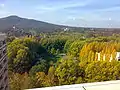 The park as viewed from above during autumn, looking out towards Mount Ainslie