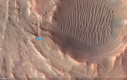 Relative positions of Perseverance and Ingenuity at flight 50