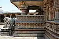 Relief on parapet wall of mukhamantapa in Chennakeshava temple at Hullekere