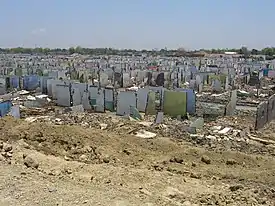 Photo taken of the area of Sidoarjo destroyed by the mud.