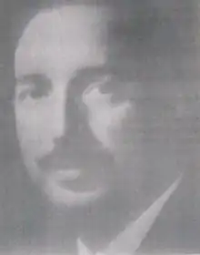 A black-and-white picture of René Amengual