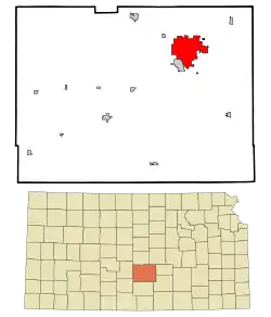 Location within Reno County and Kansas