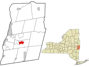 Location in Rensselaer County and the state of New York.