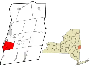 Location in Rensselaer County and the state of New York.