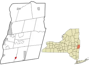 Location in Rensselaer County and the state of New York.
