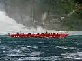 A tourist boat near the falls