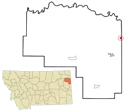Location of Fairview, Montana