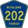Parish Road 202 marker