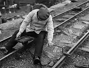 Riding the "car gwyllt" in the Craig-ddu Quarry (1959)