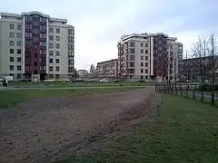 Post soviet architecture in Pļavnieki.