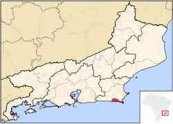 Location of Arraial do Cabo in the state of Rio de Janeiro