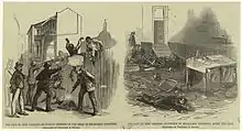 b&W drawing of riots
