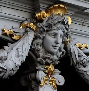 Beaux Arts mascaron on the Pont Alexandre III, Paris, by Joseph Cassien-Bernard and Gaston Cousin, 1896-1900