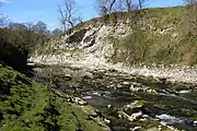 River Wharfe at Loup Scar Gorge.mw-parser-output .geo-default,.mw-parser-output .geo-dms,.mw-parser-output .geo-dec{display:inline}.mw-parser-output .geo-nondefault,.mw-parser-output .geo-multi-punct{display:none}.mw-parser-output .longitude,.mw-parser-output .latitude{white-space:nowrap}54°3′3.21″N 1°57′5.02″W﻿ / ﻿54.0508917°N 1.9513944°W﻿ / 54.0508917; -1.9513944