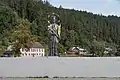 Sculpture on the bridge across the Vltava
