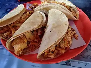 Roast chicken tacos, colonia Condesa, Mexico City.