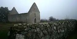 Ruins of a Romanesque church in Haluzice