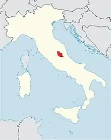 Locator map for diocese of L'Aquila