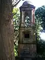 Roman style tower on the hill above the duck pond