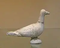 Moulded pipeclay peacock made in Central Gaul, 2nd century AD