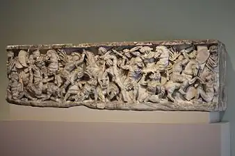 Sarcophagus with battle scene, Roman, c.190 B.C.