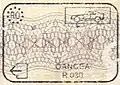 Exit stamp for road travel, issued in Oancea on the border with Moldova.