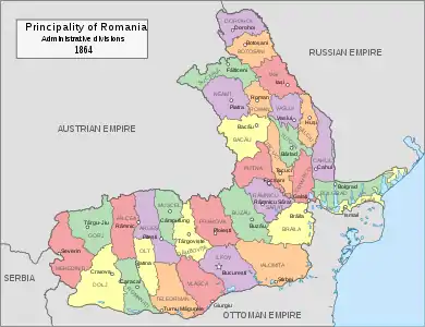 Ismail County as part of the Principality of Romania (1864–1878)