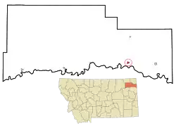 Location of Culbertson, Montana