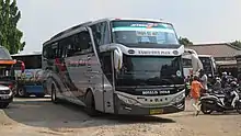 Image 46An Indonesian intercity bus, Rosalia Indah Scania K360IB bus travelling across Java, connecting Surabaya, Solo and Jakarta. (from Intercity bus service)