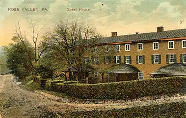 The Guest House c. 1904. This former mill workers' housing was renovated by Will Price and served as the main housing during the early days of the arts and crafts colony
