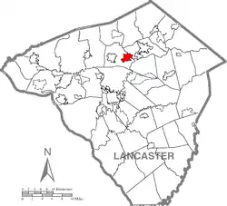 Location in Lancaster County, Pennsylvania