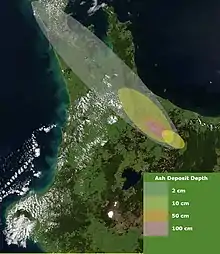 Ash distribution from the Rotorua eruption of the Ōkareka Embayment
