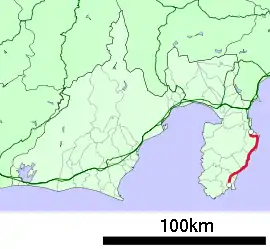 Route map for the Izu Kyūkō Line
