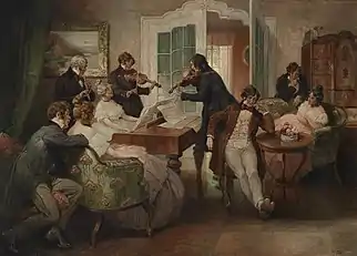Hausmusik1900, oil painting, 90 x 125&nbsp;cm