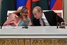 Image 18Sheikh Hasina and Vladimir Putin, 2013 (from History of Bangladesh)