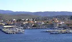 Marina and medieval castle in Seferihisar's Sığacık coastal area