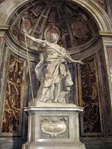 The statue of St Longinus by Gianlorenzo Bernini sits above the relic in St Peter's Basilica