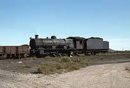 NBL-built 12A no. 1526 at De Aar, with Type MR tender, 6 April 1979