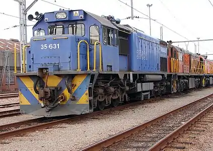 No. 35-631 in Spoornet blue with outline numbers, Capital Park, 1 October 2009