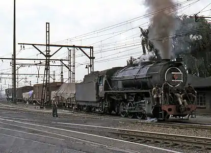 No. 380 with shunting crew aboard, Kaserne, 19 March 1983