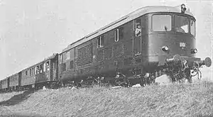 An experimental Swiss Am 4/6 1101 gas turbine locomotive of 1938
