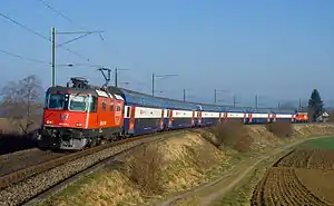 An S11 train passes by Andelfingen.