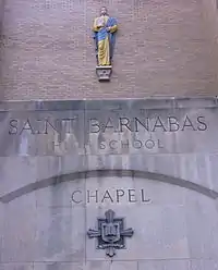 Detail of Saint Barnabas High School, Bronx, New York, 1957-59.