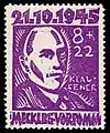 Klausener memorial stamp from Soviet Occupation Zone (SBZ), Mecklenburg-Vorpommern in 1945